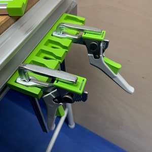 Festool MFT/3 7x Clamp rack fits both types of clamps and other brands