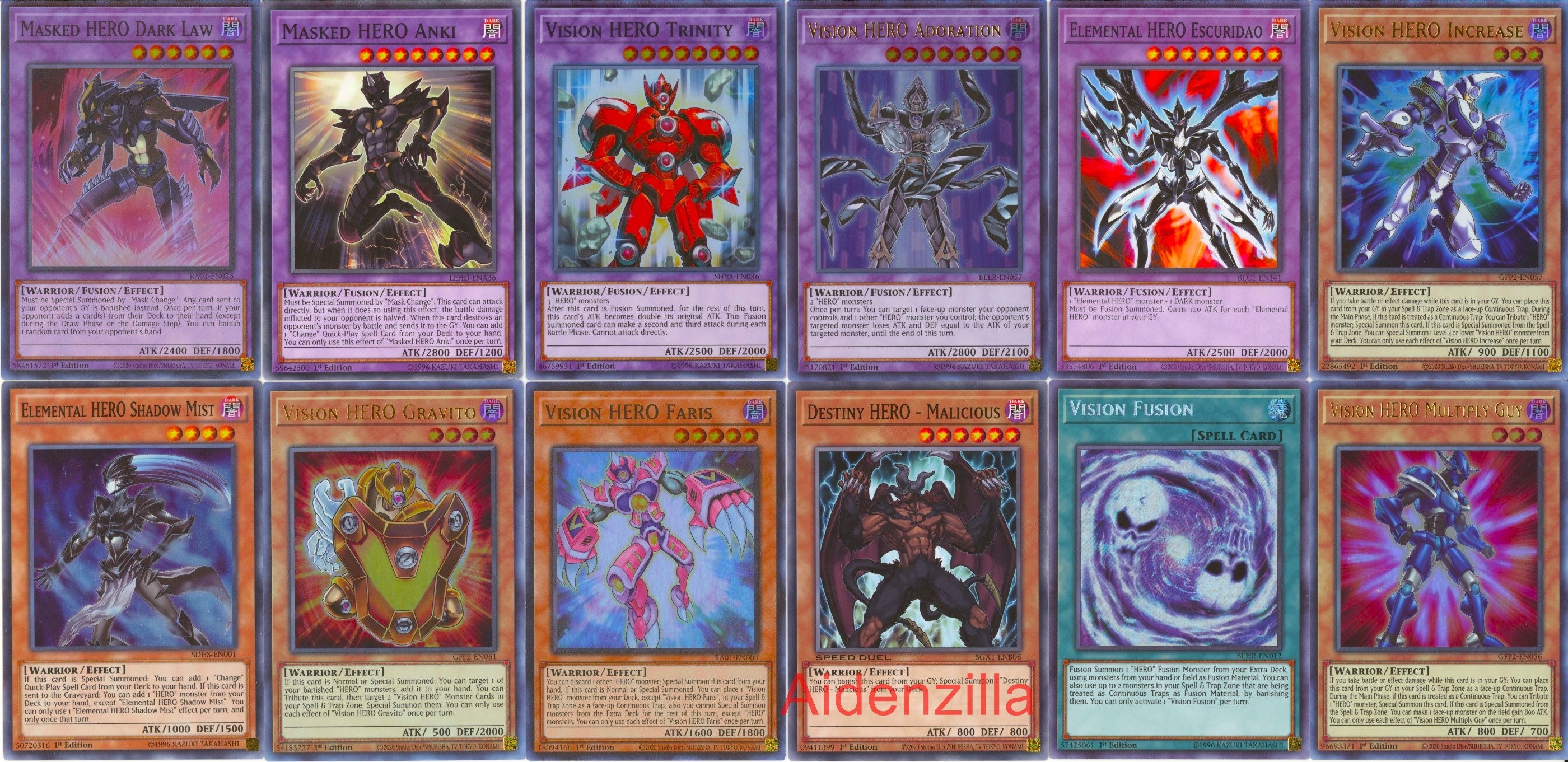 yugioh vision hero cards Yugioh Vision HERO Deck - Adoration Trinity Faris Malicious Increase  Elemental