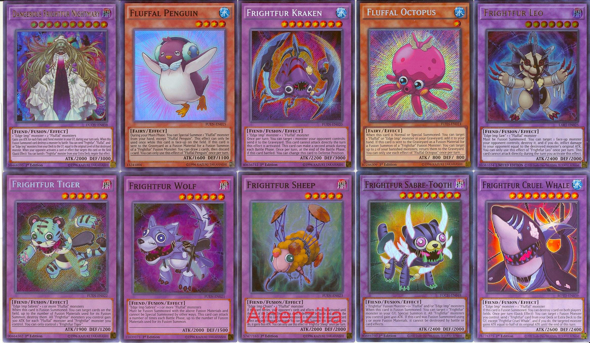 Yugioh Fluffal Frightfur Deck - Kraken Tiger Penguin Octopus - Etsy