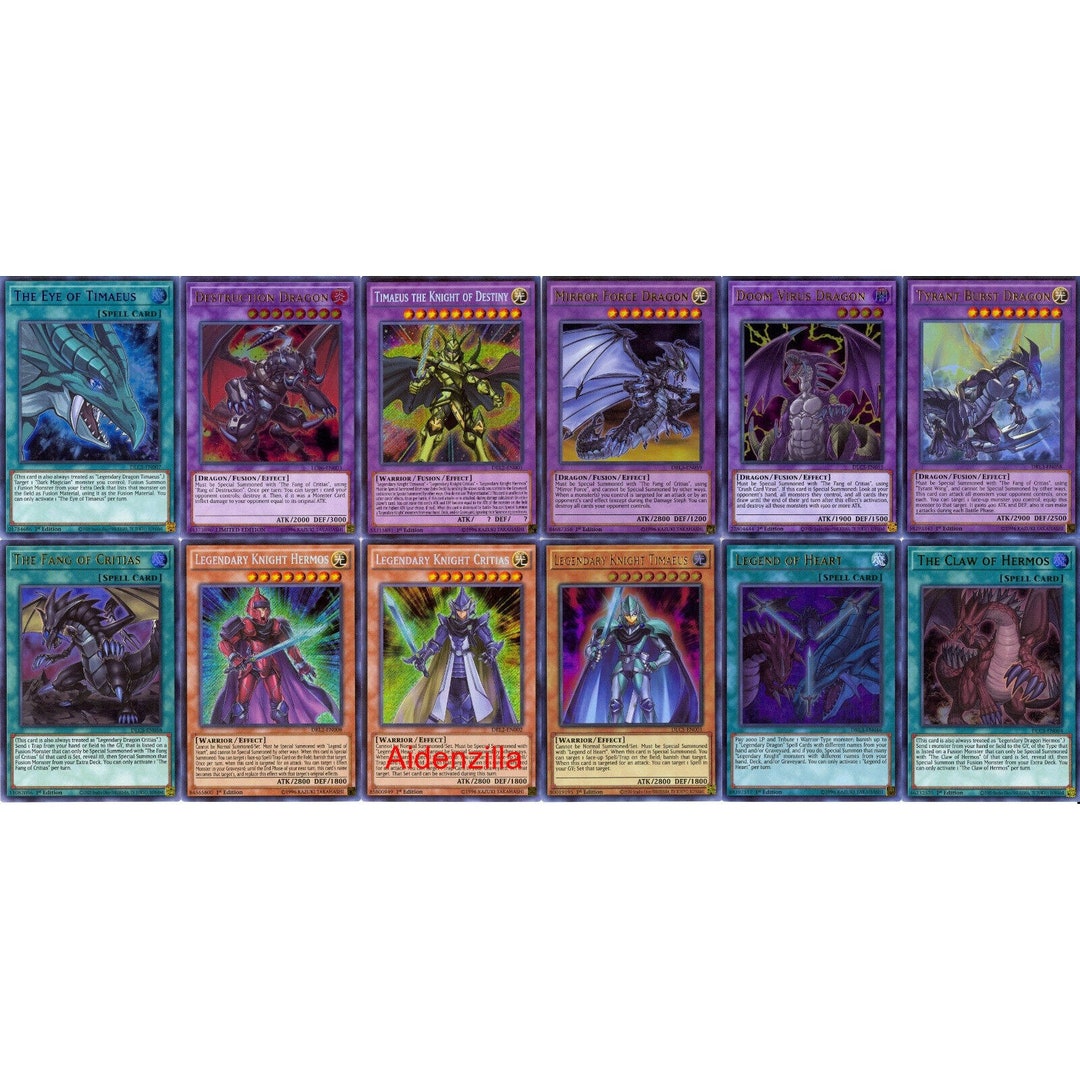 Yugioh Legendary Dragon Knight Deck Destiny Hermos Critias Eye Timaeus -  Etsy