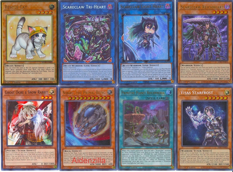 Yugioh Scareclaw Deck Triheart Lightheart Reichheart Etsy