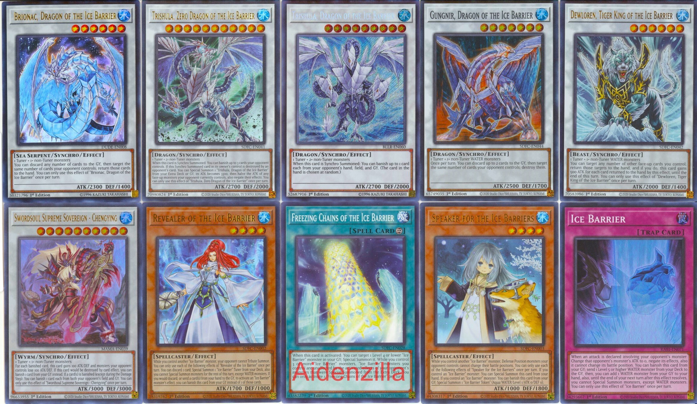 Yugioh Ice Barrier Deck - Trishula Dewloren Dragite Revealer Chengying  Freezing - Etsy
