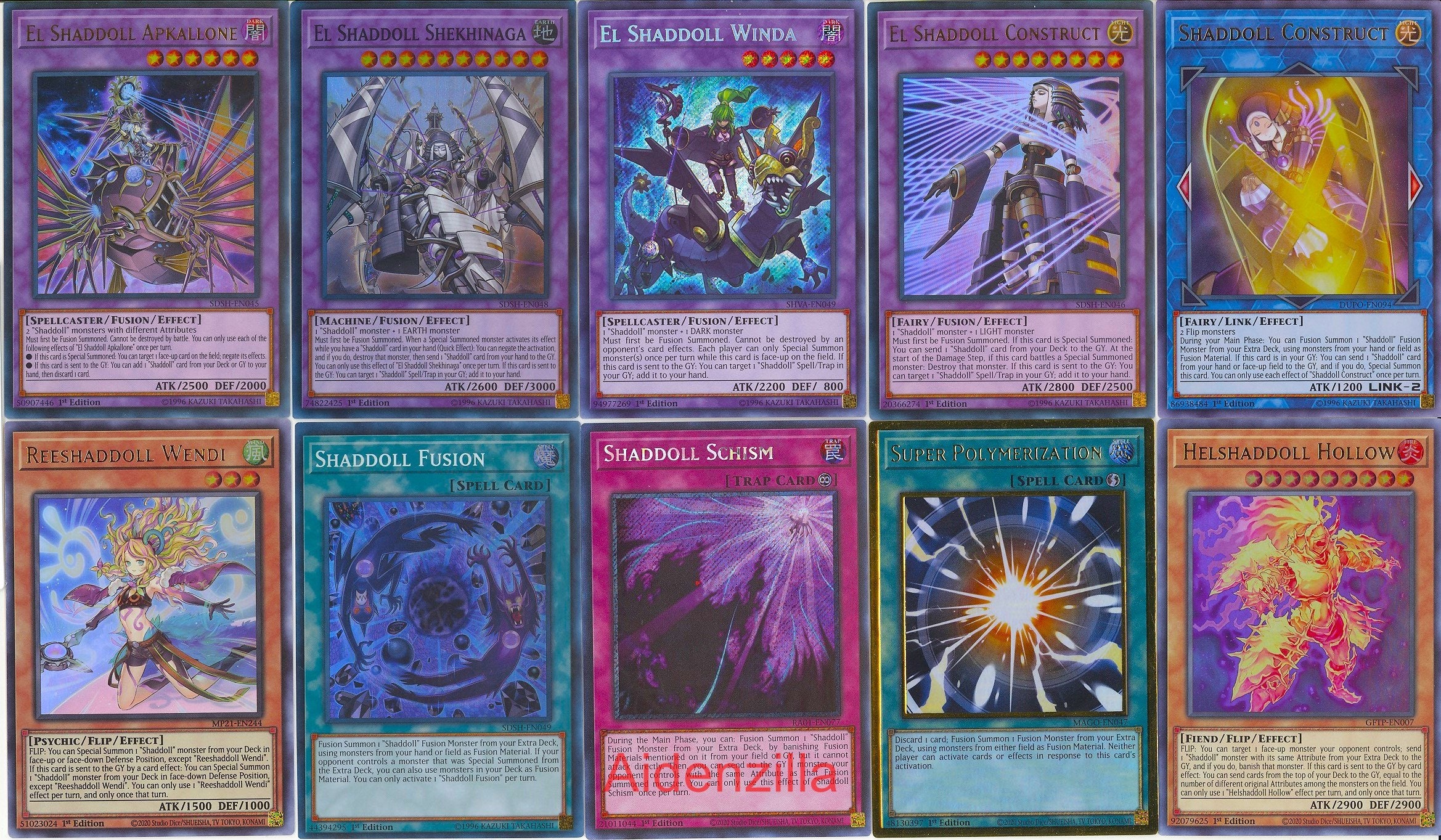Yugioh Shaddoll Deck - Winda Construct Fusion Super Polymerization Schism -  Etsy