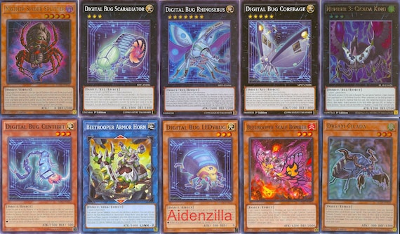 Yugioh Digital Bug Deck - Rhinosebus Insect Cicada King Giant Ballpark -  Etsy