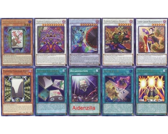Baraja Cardian de Flores de Yu-Gi-Oh! - Pino de Lluvia de Luz, Llamarada de Luz, Reunión, Recardinación