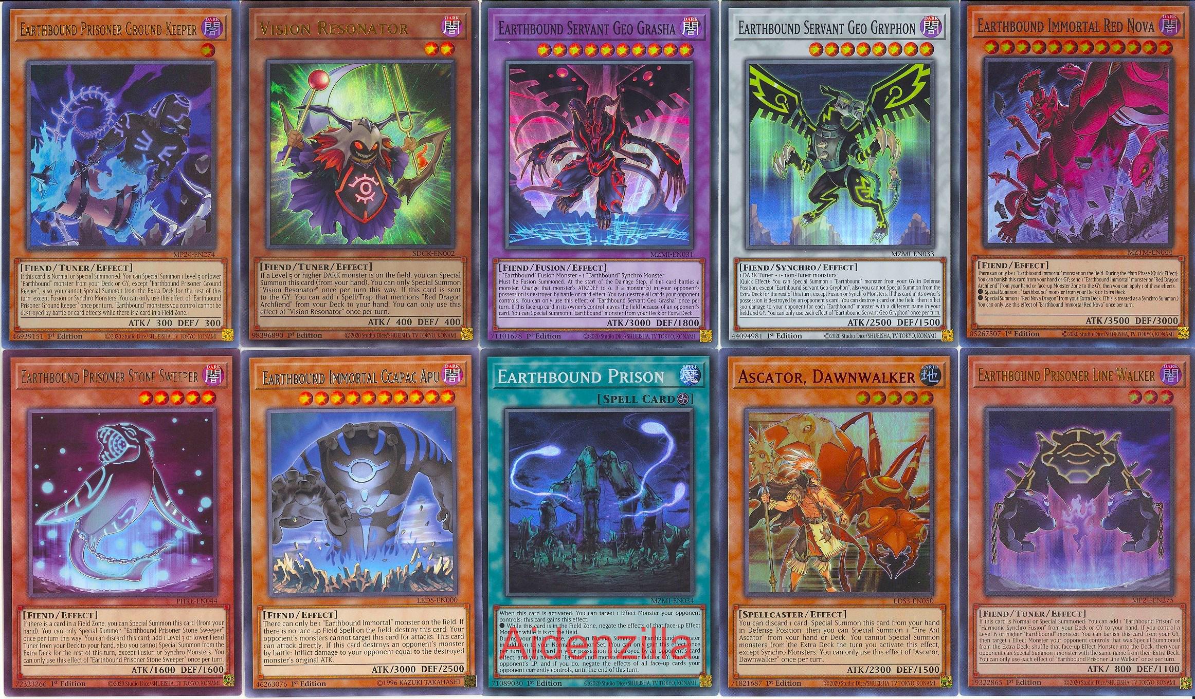 earthbound immortal deck yugioh Yugioh Earthbound Immortal Deck - Servant Geo Gryphon Red Nova Fusion  Prison