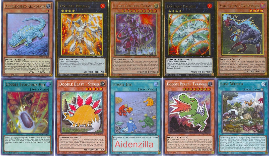 Yugioh Dinosaur Deck Evolzar Dolkka Archosaur Doodle Beast Tyranno