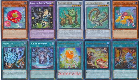 Yugioh Naturia Runick Deck - Tip Fountain Camellia Beast Barkion - Etsy  Canada