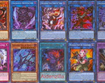Baraja de Yugioh Desencadenada - Abominación, Prisión, Alma, Furia, Angustia, Aruha, Desastre, Yama