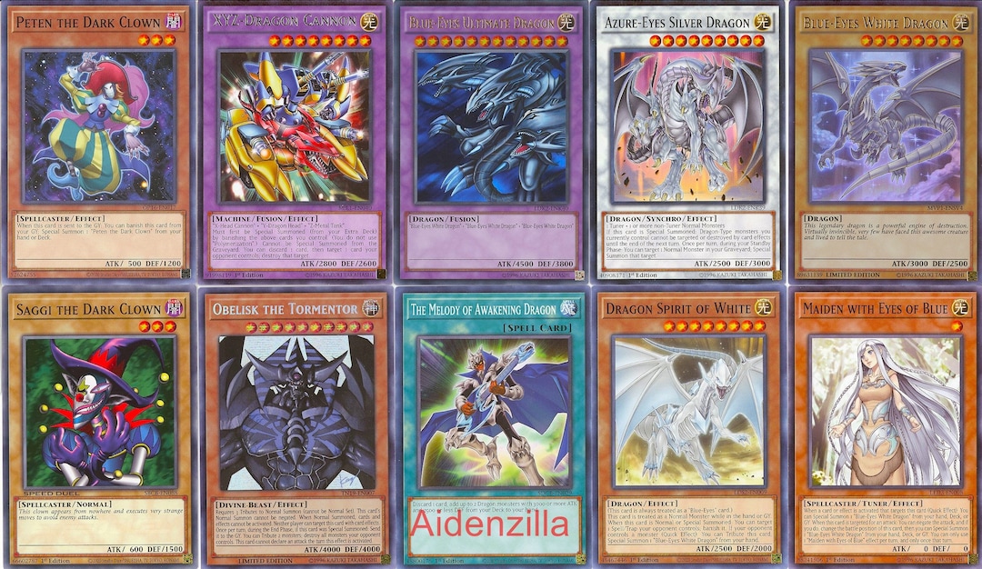 Yugioh Seto Kaiba Blueeyes White Dragon Deck Obelisk the Tormentor Ultimate Etsy