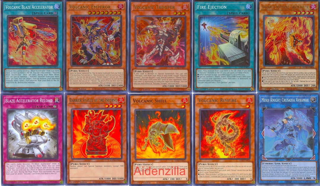 Yugioh Volcanic Deck Trooper Emperor Volcanic Blaze Accelerator Fire