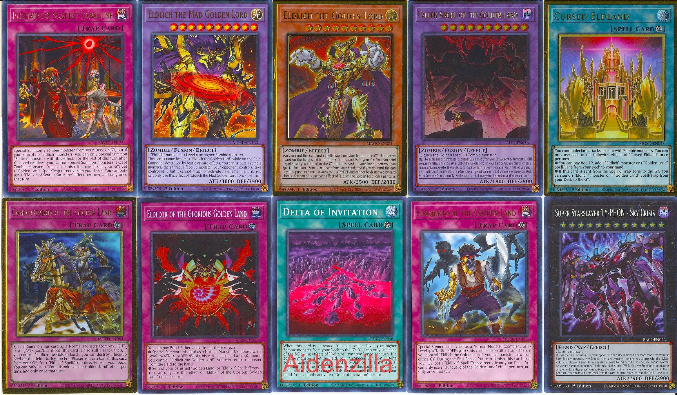 Yugioh Eldlich Deck - Fallen Angel Golden Lord Huaquero Conquistador - Etsy
