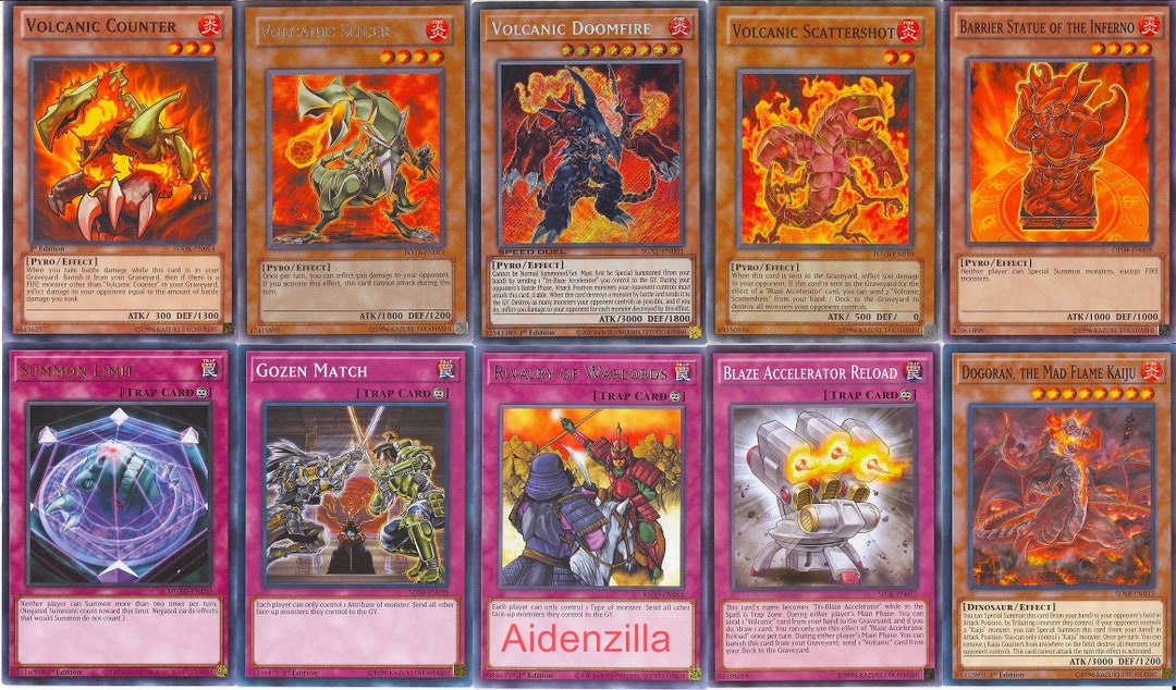 Yugioh Volcanic Deck Doomfire Scattershot Slicer Gozen Match Etsy