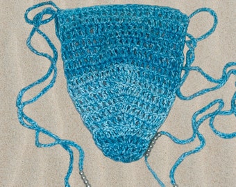 Men's Crochet Thong with Pearls