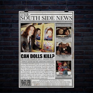 Can Doll&#39;s Kill Newspaper Article 20 inch x 30 inch 300Dpi Poster Digital Download