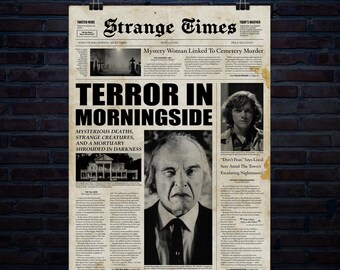 Terror en Morningside - Artículo de periódico - Volante - 20 x 30 pulgadas - 300 dpi - Póster - Descarga digital