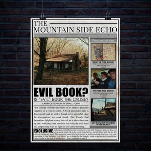 Evil Book Newspaper Article 20 inch x 30 inch 300Dpi Poster Digital Download