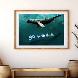 Whale Ocean Digital Art - Tranquil Printable Poster