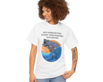Inspirerend visshirt - grappig visshirt, memeshirt, cool shirt, shirt met schattige dieren, trendy shirt, papashirt