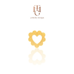 Tooth Gem Gold Filigree Heart