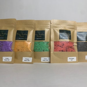 COLORED MAGICK SALT- Witches Salt- Black Salt- Purple Salt- Green Salt- Orange Salt-Red Salt