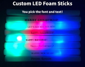 Custom Multicolored LED Foam Sticks With Multiple Mode Great for Parties Wedding