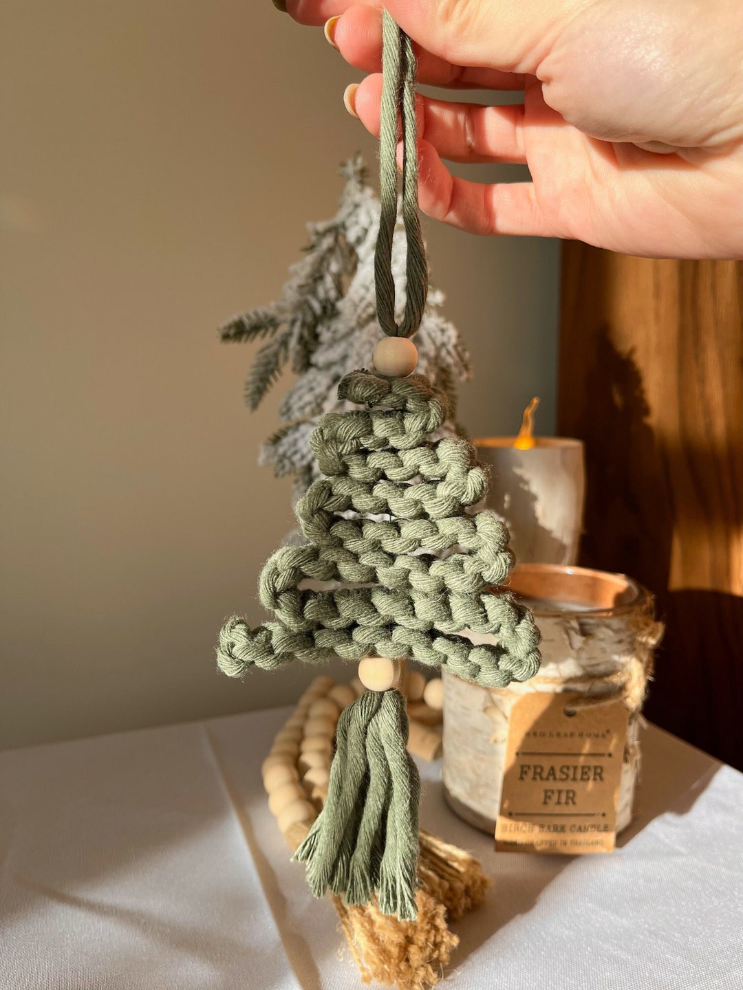 Macrame Christmas Tree Ornaments Etsy