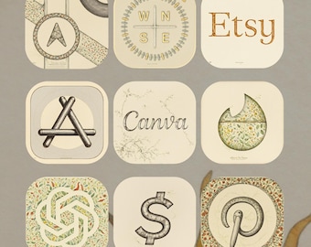 App Icon Pack – Aquarell-Zitronen-Botanicals für iOS und Android zum Anpassen des Startbildschirms