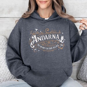 Andarna Fourth Wing Hoodie, We Do Not Eat Our Allies Top, Dragon Velaris Pullover, Basgiath War College Jumper, Dragon Bookish Hoodie image 5