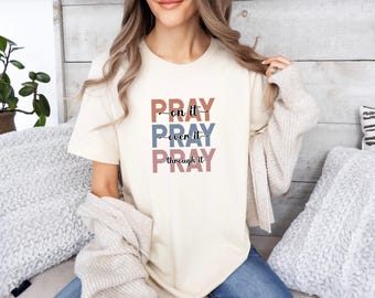 Faith Christmas T-Shirt, Xmas Pray Tshirt, Christian Pray T Shirt, Jesus Pray Shirt, Prayer Church Tee, Religious Gift Tee, Pray On It Tee