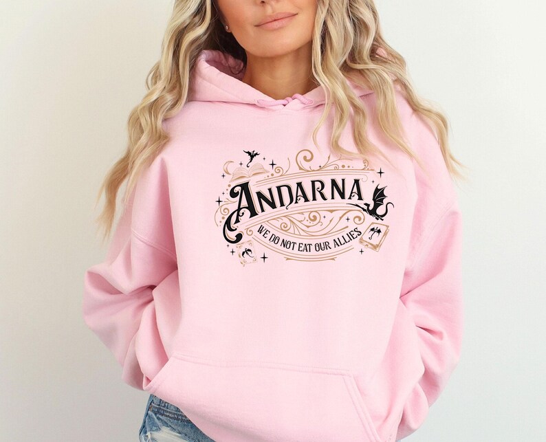 Andarna Fourth Wing Hoodie, We Do Not Eat Our Allies Top, Dragon Velaris Pullover, Basgiath War College Jumper, Dragon Bookish Hoodie image 3