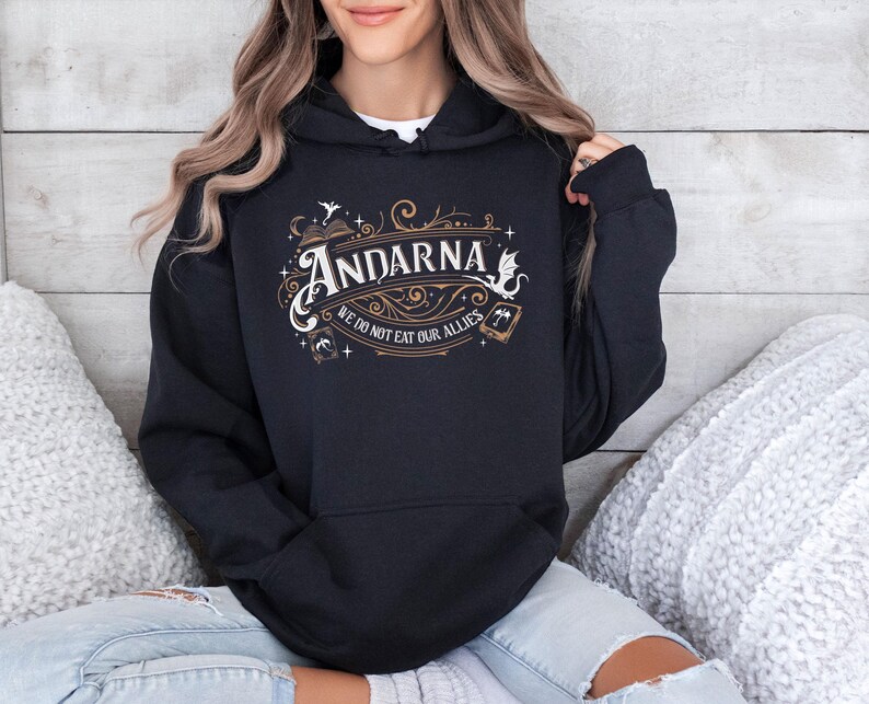 Andarna Fourth Wing Hoodie, We Do Not Eat Our Allies Top, Dragon Velaris Pullover, Basgiath War College Jumper, Dragon Bookish Hoodie image 4