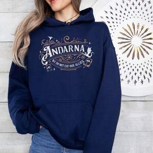 Andarna Fourth Wing Hoodie, We Do Not Eat Our Allies Top, Dragon Velaris Pullover, Basgiath War College Jumper, Dragon Bookish Hoodie image 6