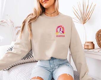 Unicorn Lover Gift Jumper, Custom Name Unicorn Sweater, Birthday Girl Sweatshirt, Daughter Unicorn Top, Personalised Birthday Unicorn Top