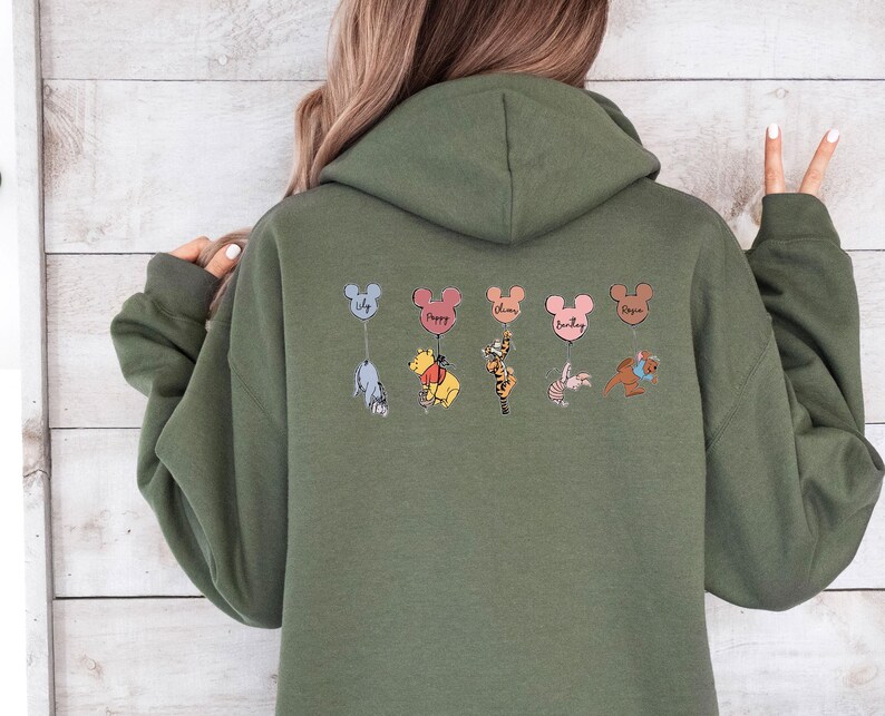 Mama Bear Hoodie, Custom Name Mum Jumper, Mothers Day Gift Top, Name Pullvoer, Jumper Gift for Mum, Pooh Mum Hoodie image 2