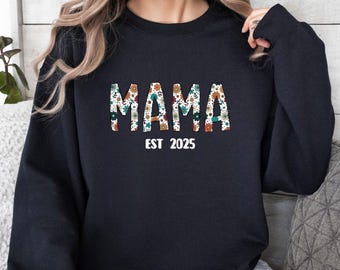 Custom Year Mum Sweater, Cute Mother Jumper, Mothers Day Sweatshirt, Cute Mama Jumper, Custom Mama Sweater, Mothers Day Gift Sweatshirt