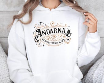 Andarna Fourth Wing Hoodie, We Do Not Eat Our Allies Top, Dragon Velaris Pullover, Basgiath War College Jumper, Dragon Bookish Hoodie