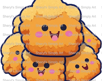 Nuggets PNG, Nuggets Gift png, Nuggets Shirt png, Nuggets Cricut Files, Digital Download, Kawaii Nuggets, Kawaii, Chicken Nuggs, Sublimation