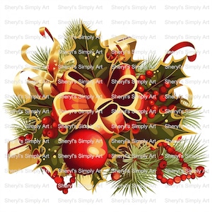 Christmas Garland Clip Art, Christmas Gift, Christmas png, Cricut Files, Digital Download Art, Christmas, Clip Art, Transparent Background