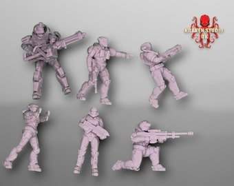 Halo: UNSC Reach Noble Team- 32mm scale, all 6 members sold separate or all together