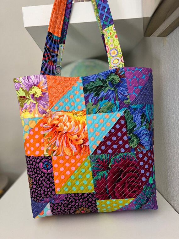 Quilted Tote Bag Kaffe Fassett Collective Fabrics Hand Made 