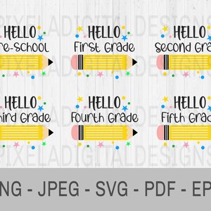 Back to School SVG Bundle, Hello Pre-School SVG, Teacher svg, School, School Shirt for Kids svg, Kids Shirt svg - Digital Download