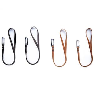 Exceed Designs TIRANT LATCH 17” Leather Neck Lanyard Key Chain Strap (Real Leather Lanyard + GRADE-5 Titanium Carabiner) Hand Made In U-S-A