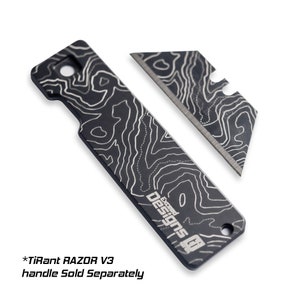 Black CASCADIA TOPO MAP Dual-sided Laser Engraved Razor Blades (5-pack ...