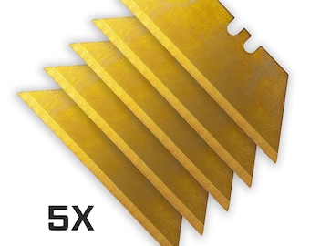 TITANIUM Coated SK5 GOLD Utility Knife Razor Blades (5-Pack)