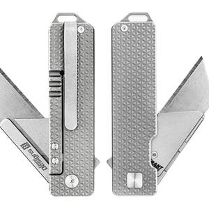 Faca utilitária TiRant RAZOR V3 (Stonewashed 6AL-4V Titanium) Dual APEX Edition – Elite Series Faca utilitária de titânio CNC personalizada de dois lados