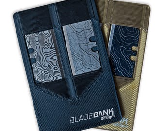 BladeBank™ — 2X Utility Knife Blade Holder Credit Card Format (Plastic 3D Printed & USA MADE)