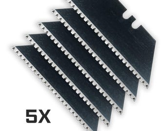 BLACK SK5 24-Point MICRO-SERRATED Utility Knife Razor Blades (5-Pack)