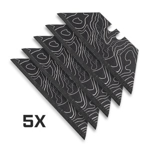 Noir Lames de rasoir à gravure laser double face CASCADIA TOPO MAP (paquet de 5) Lames de couteaux tout usage Tajima V-Rex ii trempés premium
