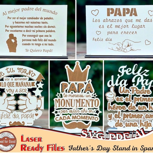 Vaderdagcadeau / Archivo láser / Lasercutfile / Laser Cut Design / in het Spaans / Regalo Papá / Padre / Pdf / Svg / Ai